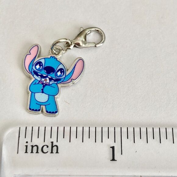 Vintage Disney Lilo & Stitch Zipper Pull Bag Clip On Charm Aulani Ice Cream Cone - Picture 5 of 6